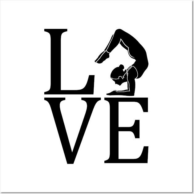 Yoga Exercise Pose, Funny I Love Yoga, Meditation Gift For Men, Women & Kids Wall Art by Art Like Wow Designs